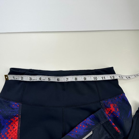 Athleta Leggings Tights Electro Cobalt Orange Crop Yoga Workout XS #153850-01 - Picture 7 of 8